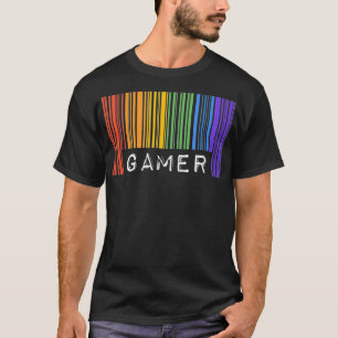 Spelarvideospel i Gay Queer Barcode Pride Gamer Ae T Shirt