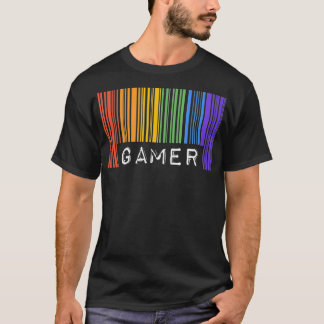 Spelarvideospel i Gay Queer Barcode Pride Gamer Ae T Shirt
