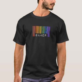 Spelarvideospel i Gay Queer Barcode Pride Gamer Ae T Shirt