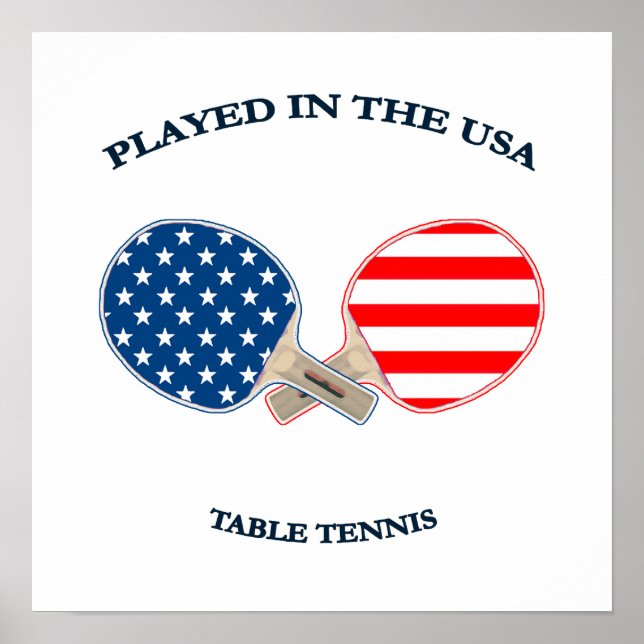 Spelas i USA Bord tennis Poster (Framsidan)