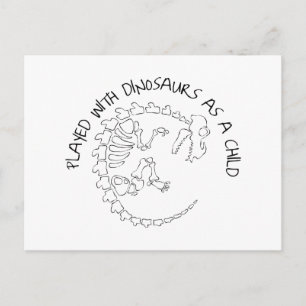 Spelas med dinosaurier som barn vykort
