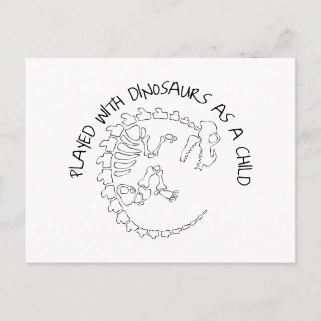 Spelas med dinosaurier som barn vykort (Framsida)