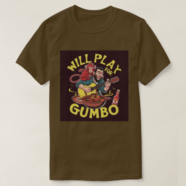 Spelas upp för gumbo t shirt (Design framsida)