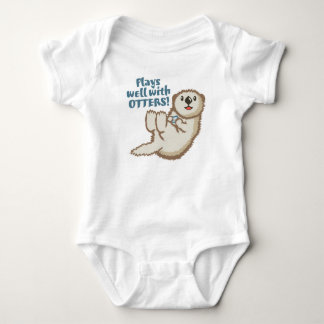 Spelas väl med otters-baddräkt tee shirt