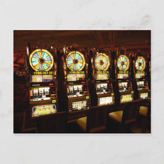 Spelautomat Enhandsbandit Pengar Las Vegas Vykort (Framsida)