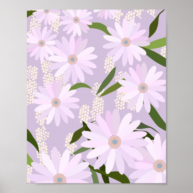 Spelbara Daisy 04 Lilac Flowers Poster (Framsidan)