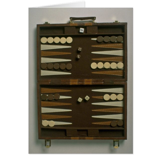 Spelbrädet Backgammon Hälsningskort (Framsidan)