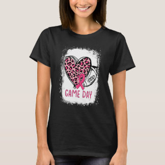 Speldag med leopard Heart-fotboll Mamma T Shirt