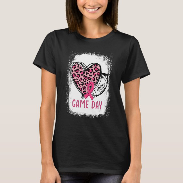 Speldag med leopard Heart-fotboll Mamma T Shirt (Framsida)