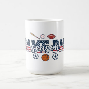 Speldag säsong Patriotisk Multi Sport Fan Present Kaffemugg