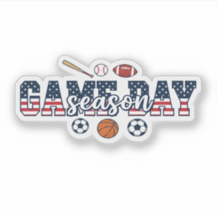 Speldag säsong Patriotisk Multi Sport Fan Present Klistermärken
