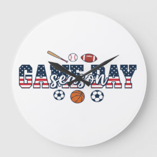 Speldag säsong Patriotisk Multi Sport Fan Present Stor Klocka