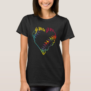 Speldag Tie Dye Softball Heart Softball Baseball T Shirt