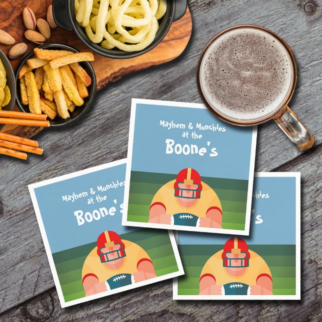 Speldagen i fotbollsspelaren Toppen Fläkt Pappersservett (Football Player Super Fan Game Day Napkins)