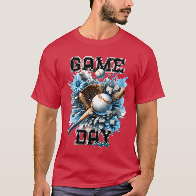 Speldagen Vibes Baseball-flicka T Shirt (Framsida)