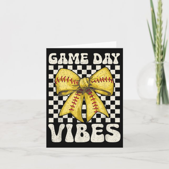 Speldagen Vibes Groovy Coquette Bow Softball Women Kort (Framsida)