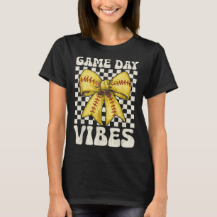 Speldagen Vibes Groovy Coquette Bow Softball Women T Shirt