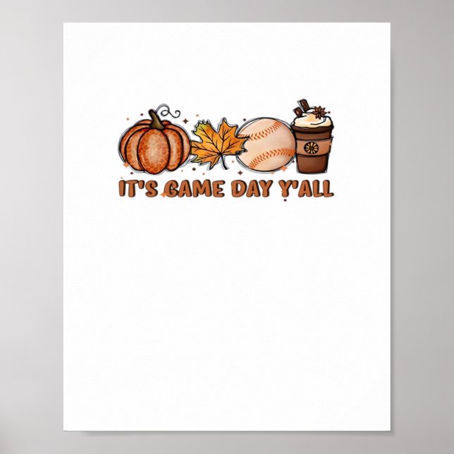 Speldagen Y'all, Fall Baseball Poster (Framsidan)