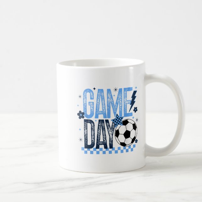 Speldagsfotsäsong Retro Light Blue - Kontrollerad Kaffemugg (Höger)
