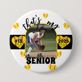 Speldagsknappen Senior Softball Player för föräldr Knapp