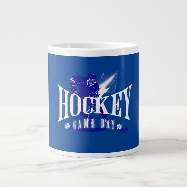 Speldagstorkat kaffe mugg för hockeyspelare jumbo mugg (Framsidan)