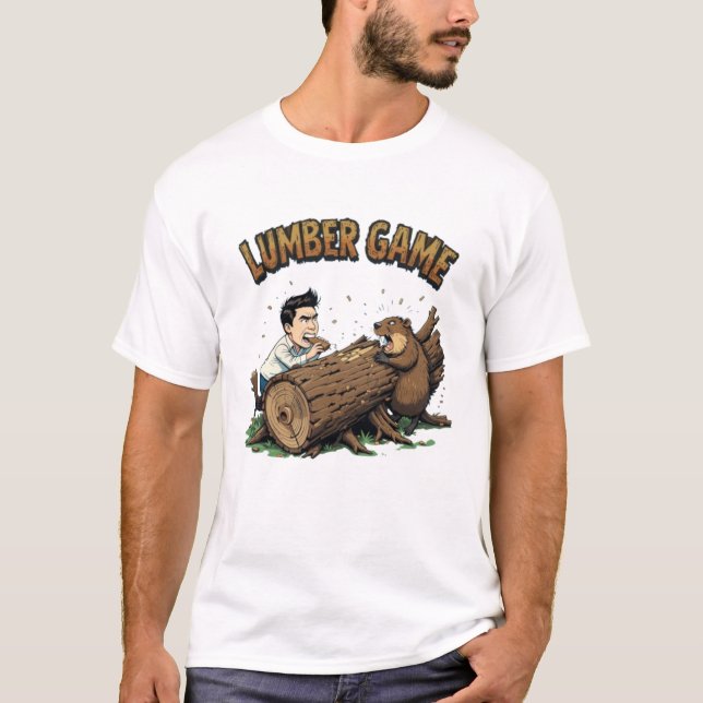 Speldesign - Beaver mot mänsklig konkurrens T Shirt (Framsida)