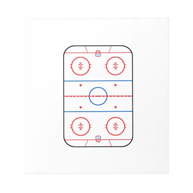 Speldesign för Ice Rink Diagram Hockey-spel Anteckningsblock (Framsida)