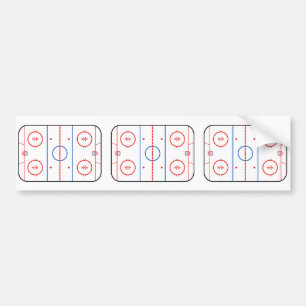 Speldesign för Ice Rink Diagram Hockey-spel Bildekal