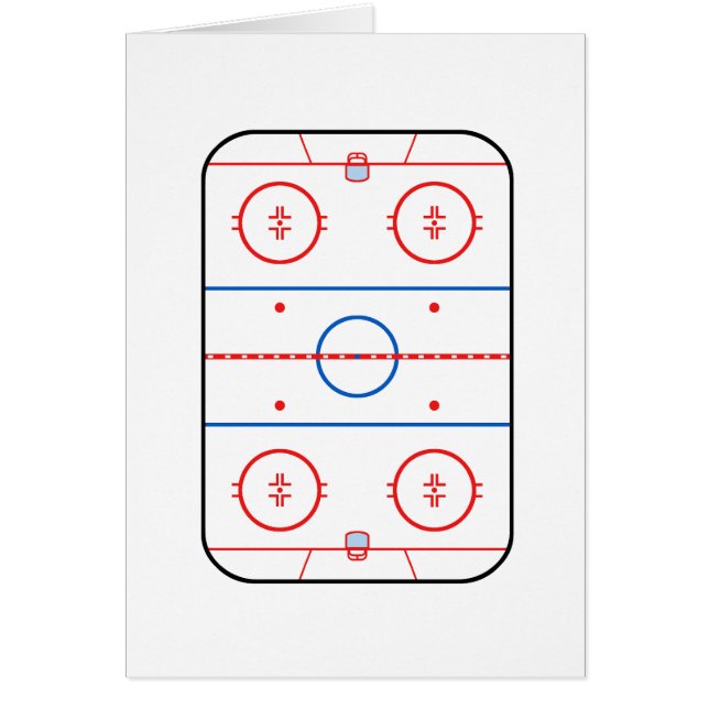 Speldesign för Ice Rink Diagram Hockey-spel Hälsningskort (Framsidan)