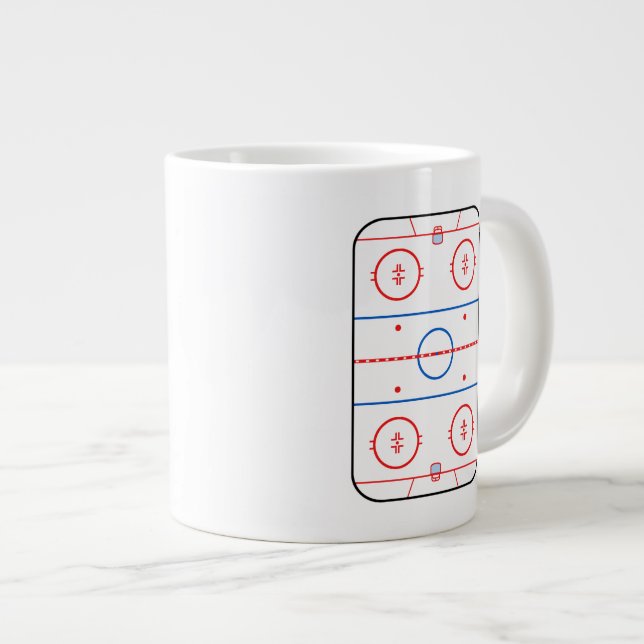 Speldesign för Ice Rink Diagram Hockey-spel Jumbo Mugg (Framsida höger)
