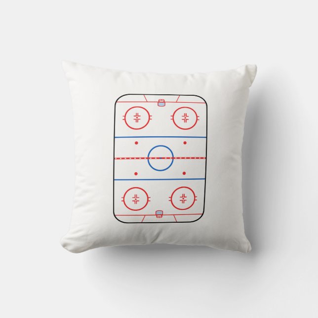 Speldesign för Ice Rink Diagram Hockey-spel Kudde (Framsida)