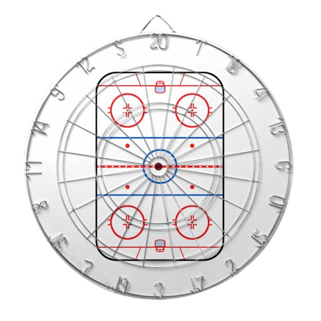 Speldesign för Ice Rink Diagram Hockey-spel Piltavla (Framsidan)