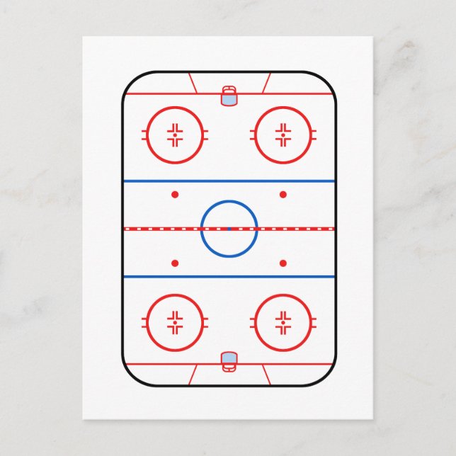 Speldesign för Ice Rink Diagram Hockey-spel Vykort (Framsida)