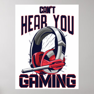 Speldesign med headset poster