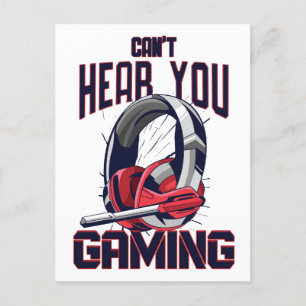 Speldesign med headset vykort