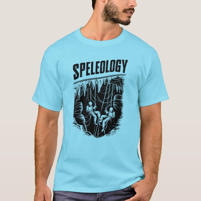 Speleologi Cave Äventyr - grottprospektering T Shirt (Framsida)