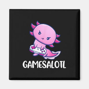 Spelesalotl Axolotl Cute Spela videospel Magnet