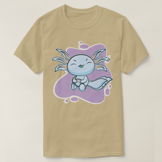 Spelesolotl Blue Aolotl spelar videospelarpromenad T Shirt (Design framsida)