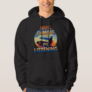 Spelet 0 % lyssnar på funktionsligt spelspel i Ret Hoodie