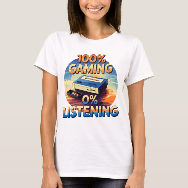 Spelet 0 % lyssnar på funktionsligt spelspel i Ret T Shirt (Framsida)