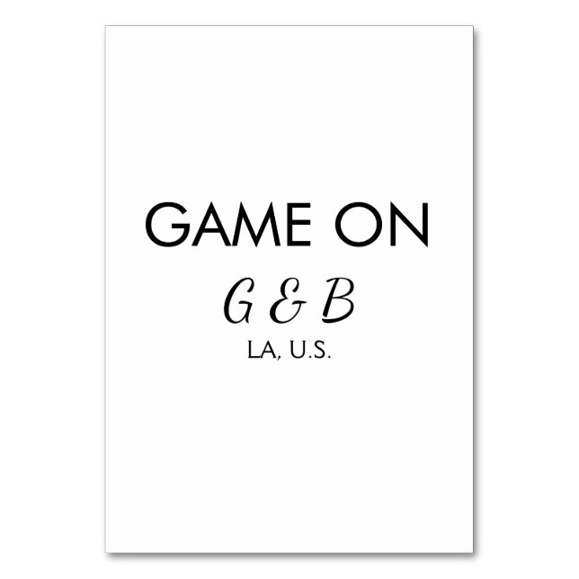 Spelet är igång lägg till parnamn bröllopsfest pla bordsnummer (Framsidan)