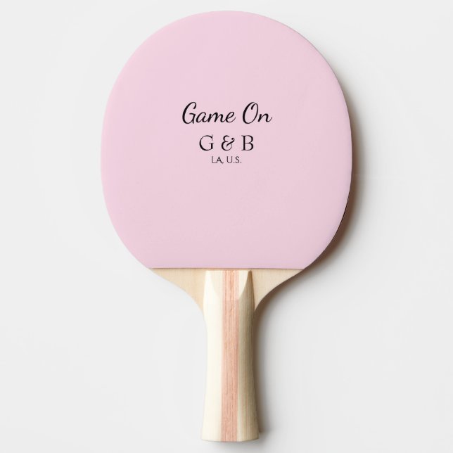 Spelet är igång lägg till parnamn bröllopsfest pla pingisracket (Framsidan)