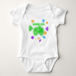 Spelet är igång neongrön, gamer baby bodysuit t shirt