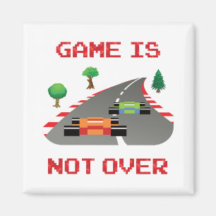 Spelet är inte över Pixelated Video Game Magnet