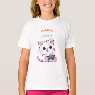 Spelet är Life Cat Gamer Girl T Shirt