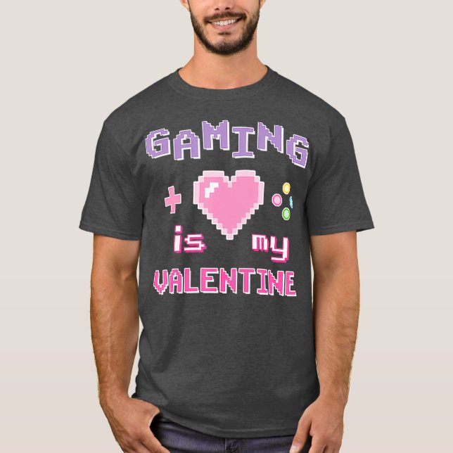Spelet är min Valentine Kawaii Pastel Rosa Gamer T Shirt (Framsida)