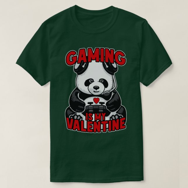 Spelet är min Valentine Panda-ljuva Cute Bear Vide T Shirt (Design framsida)