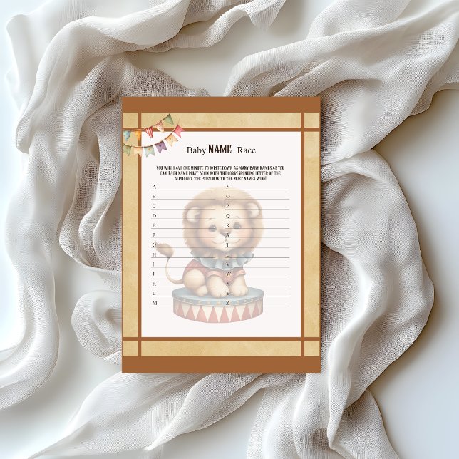 Spelet baby Circus_ Baby Namn Tävling Brevhuvud (Skapare uppladdad)
