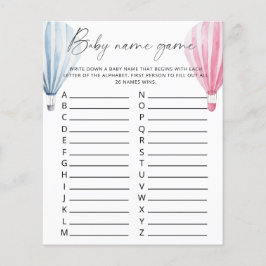 Spelet baby Namn - genderna visas