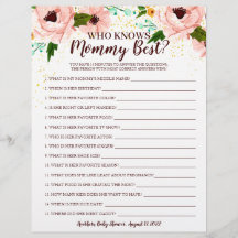 Spelet Baby Shower som känner till Mamma Confetti-
